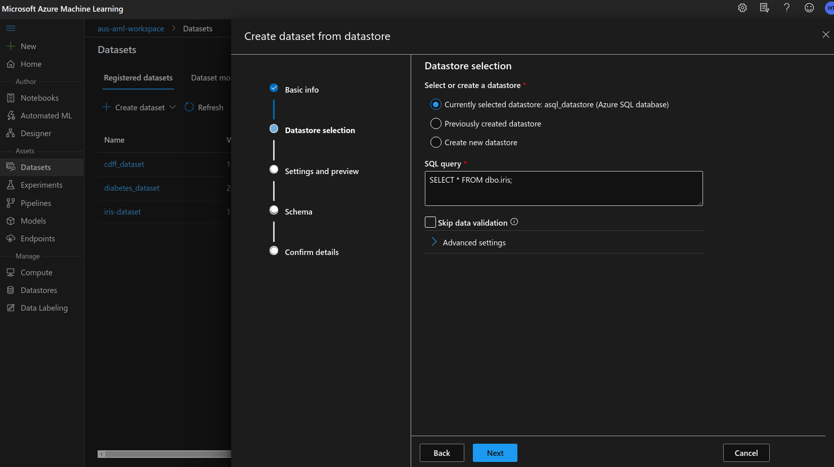 Connecting Azure SQL server with Azure Machine Learning | NaadiSpeaks